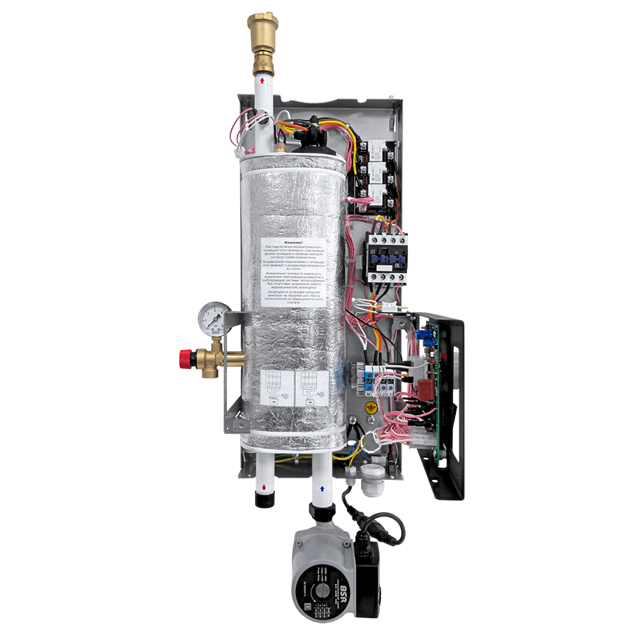 ЭЛЕКТРИЧЕСКАЯ ЧАСТЬ

	Электромеханические реле с воздушным&nbsp;охлаждением рассчитаны на 40 А и имеют&nbsp;двукратный запас по номинальному току&nbsp;
	Электромеханические реле оснащены&nbsp;индивидуальной термической защитой&nbsp;и винтовым соединением контактов
	Независимый расцепитель срабатывает при отказе реле и аварийном перегреве котла
	Нагревательный элемент из нержавеющей стали&nbsp;с низкой удельной тепловой напряженностью&nbsp;и долгим сроком службы
	Ручной выбор требуемой мощности котла
	Возможность подключения комнатного&nbsp;термостата
 Модель AMPERA Lite 6