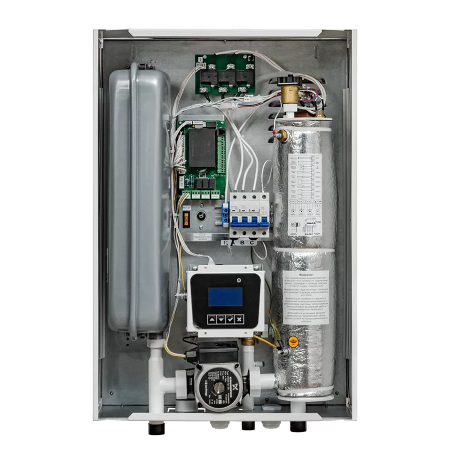 ГИДРАВЛИЧЕСКАЯ СИСТЕМА

	Гидравлическая группа из стали;
	Трёхскоростной энергосберегающий циркуляционный насос;
	Отдельный автоматический воздухоотводчик в верхней часть котла;
	Расширительный бак – 7,5 литров в моделях 6-12 кВт и 12 литров в моделях 14-30 кВт;
	Возможность установки внешнего трехходового клапана (опция);
	Манометр;
	Постциркуляция насосов, подключенных к котлу, с возможностью управления постциркуляцией по времени и температуре.
 Модель AMPERA 24