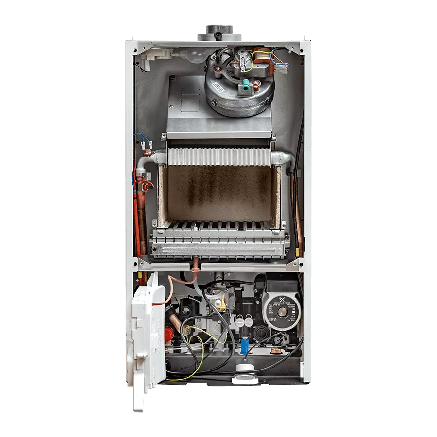 ГИДРАВЛИЧЕСКАЯ СИСТЕМА

	Гидравлическая группа из композитных материалов;
	Турбинный датчик протока горячей воды (расходомер);
	Энергосберегающий циркуляционный насос со встроенным автоматическим воздухоотводчиком;
	Первичный медный теплообменник, покрытый специальным составом для дополнительной защиты от коррозии;
	Вторичный пластинчатый теплообменник из нержавеющей стали (двухконтурные модели);
	Трехходовой клапан с электрическим сервоприводом (двухконтурные модели);
	Манометр;
	Автоматический байпас;
	Постциркуляция насоса;
	Фильтр на&nbsp;входе холодной воды;
	Возможность подключения к&nbsp;солнечным коллекторам.
