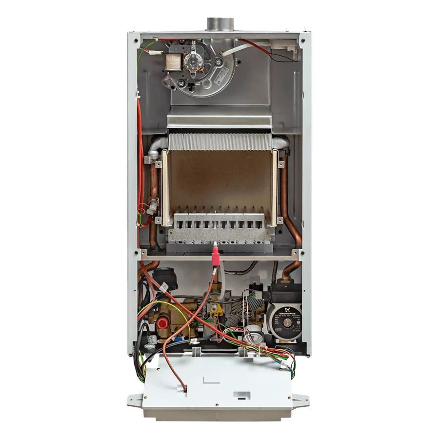 ГИДРАВЛИЧЕСКАЯ СИСТЕМА

	Турбинный датчик протока горячей воды (расходомер);
	Первичный медный теплообменник, покрытый специальным составом для дополнительной защиты от коррозии;
	Энергосберегающий циркуляционный насос со встроенным автоматическим воздухоотводчиком и функцией постциркуляции;
	Вторичный пластинчатый теплообменник из нержавеющей стали;
	Латунный трехходовой клапан с электрическим сервоприводом;
	Манометр;
	Автоматический байпас;
	Фильтр на входе холодной воды.
 Модель ECO Classic 24 F