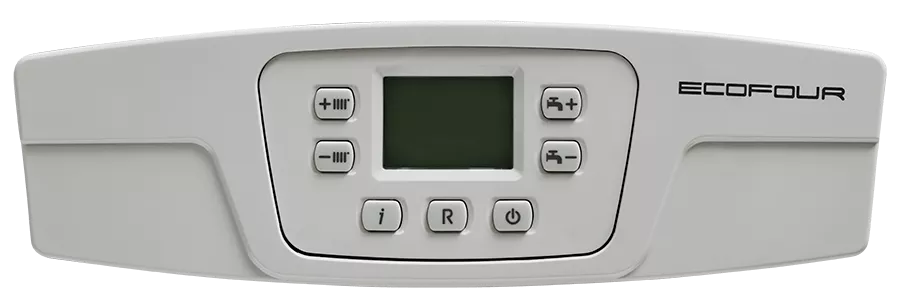 УСТРОЙСТВА КОНТРОЛЯ И&nbsp;БЕЗОПАСНОСТИ

	Жидкокристаллический дисплей с кнопочным управлением;
	Электронная система самодиагностики;
	Возможность вывода сигнала о блокировке котла на пульт диспетчера;
	Ионизационный контроль пламени; 
	Система защиты от блокировки насоса (включается автоматически каждые 24 ч); 
	Система защиты от блокировки трехходового клапана (включается автоматически каждые 24 ч);
	Защитный термостат от перегрева теплоносителя в&nbsp;первичном теплообменнике;
	Датчик тяги для контроля за безопасным удалением продуктов сгорания (пневмореле — для моделей с закрытой камерой сгорания, термостат — для моделей с открытой камерой); 
	Прессостат в системе отопления — срабатывает при недостатке давления теплоносителя;
	Предохранительный клапан в контуре отопления (3 бар); 
	Система защиты от замерзания в контурах отопления и ГВС.
 Модель ECO Four 1.14