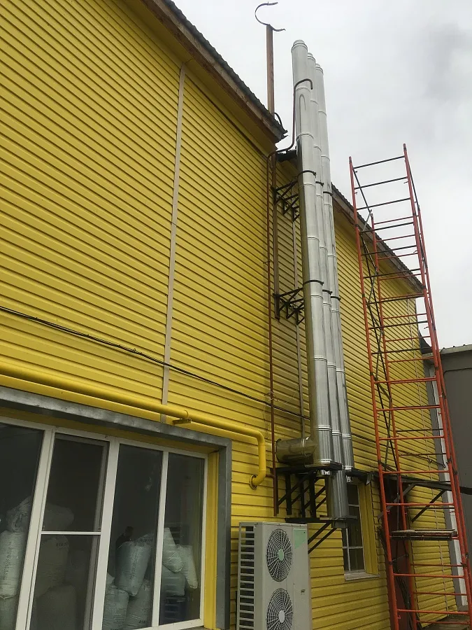 Каскад из напольных котлов в Костромской области