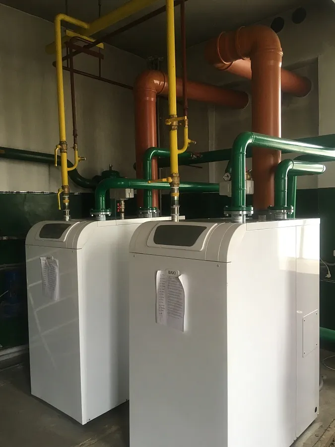 Каскад из напольных котлов в Костромской области