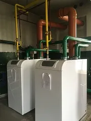 Каскад из напольных котлов в Костромской области
